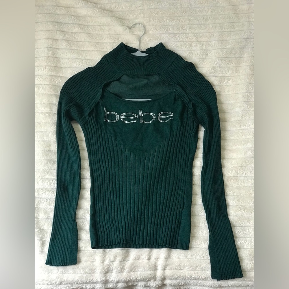 BEBE Y2K Dark Teal Green Top